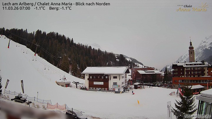 Archived image Webcam Lech (Chalet Anna Maria)