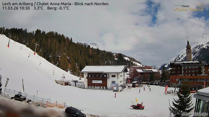 Archived image Webcam Lech (Chalet Anna Maria)
