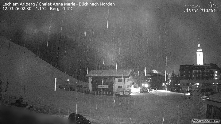 Archived image Webcam Lech (Chalet Anna Maria)