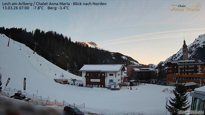 Archiv Foto Webcam Schlegelkopfareal, Lech