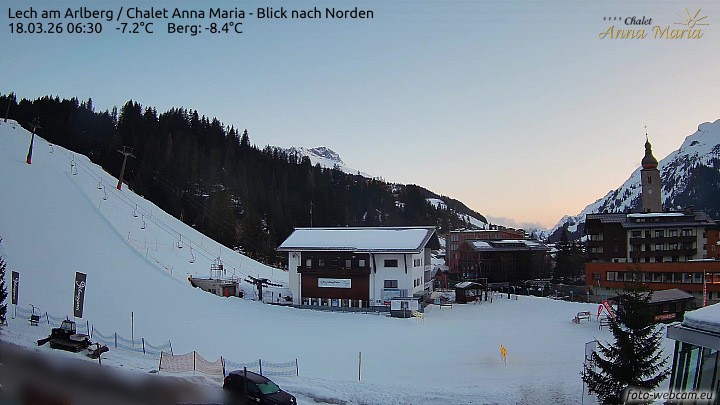 Archiv Foto Webcam Schlegelkopfareal, Lech