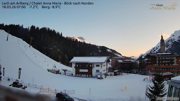 Archiv Foto Webcam Schlegelkopfareal, Lech