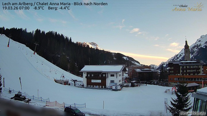 Archived image Webcam Lech (Chalet Anna Maria)