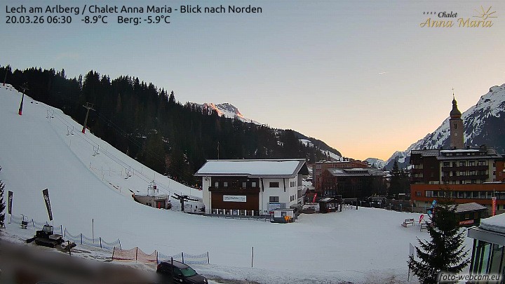 Archived image Webcam Lech (Chalet Anna Maria)