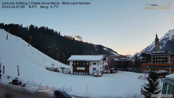 Archived image Webcam Lech (Chalet Anna Maria)