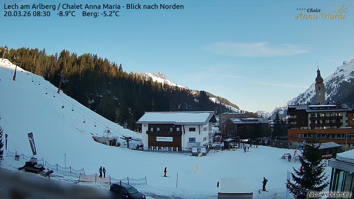 Archived image Webcam Lech (Chalet Anna Maria)