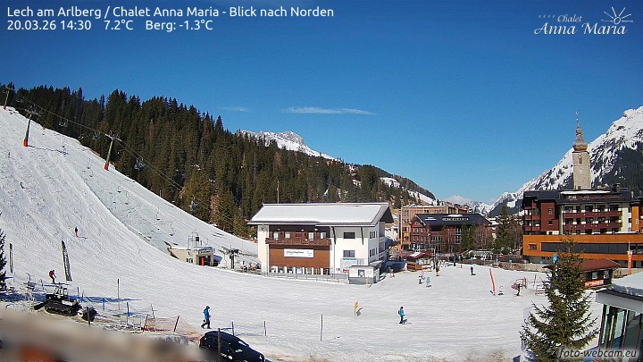 Archived image Webcam Lech (Chalet Anna Maria)