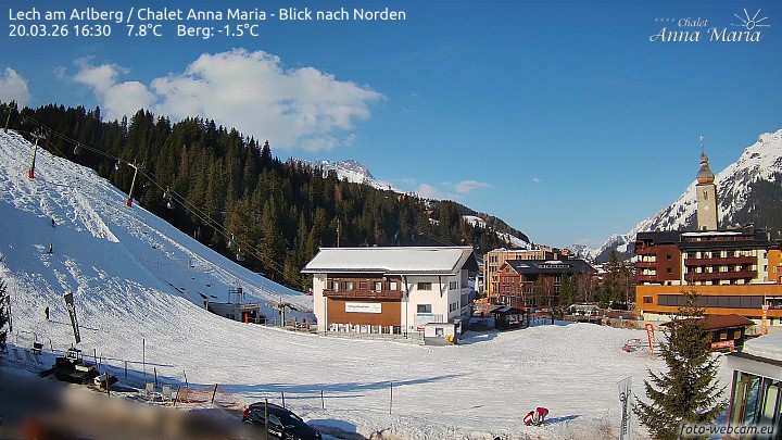 Archived image Webcam Lech (Chalet Anna Maria)