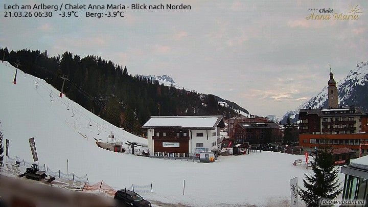 Archiv Foto Webcam Schlegelkopfareal, Lech