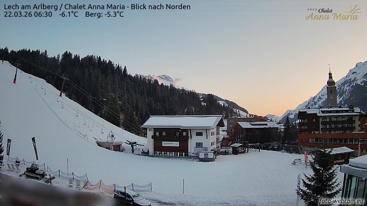 Archiv Foto Webcam Schlegelkopfareal, Lech