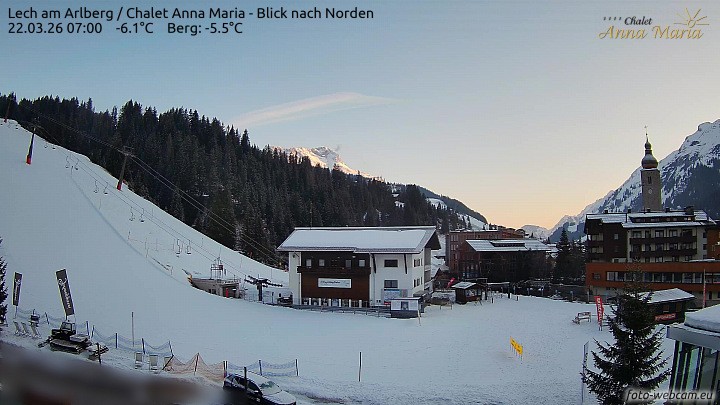 Archiv Foto Webcam Schlegelkopfareal, Lech
