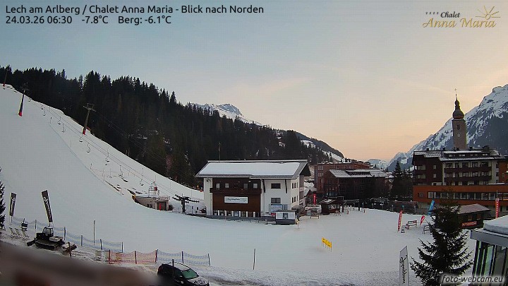 Archiv Foto Webcam Schlegelkopfareal, Lech