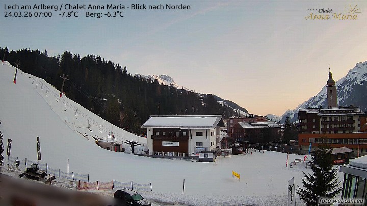 Archiv Foto Webcam Schlegelkopfareal, Lech