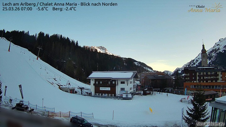 Archiv Foto Webcam Schlegelkopfareal, Lech