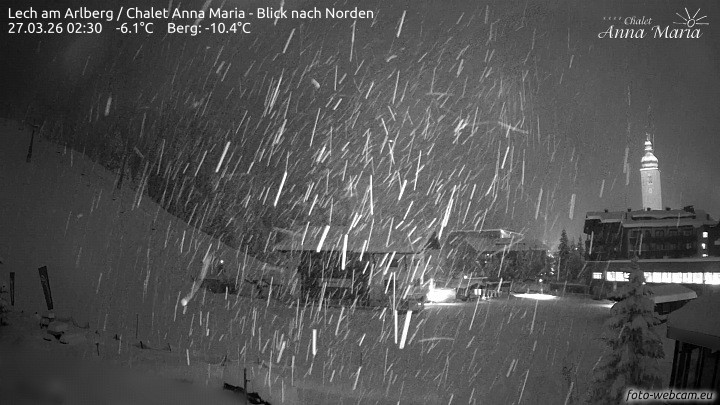 Archived image Webcam Lech (Chalet Anna Maria)
