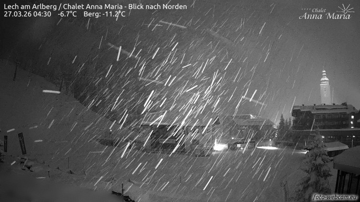 Archived image Webcam Lech (Chalet Anna Maria)