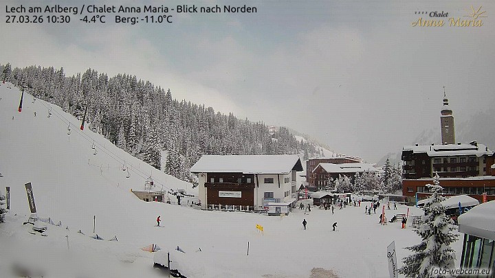 Archived image Webcam Lech (Chalet Anna Maria)