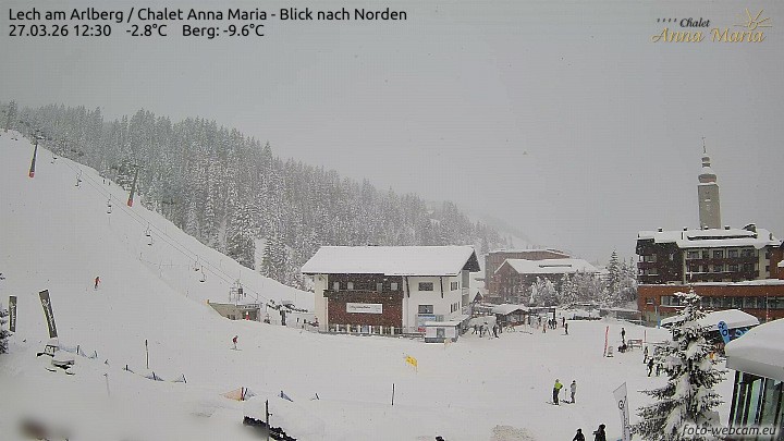 Archived image Webcam Lech (Chalet Anna Maria)
