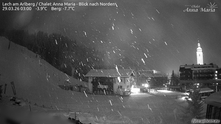 Archived image Webcam Lech (Chalet Anna Maria)
