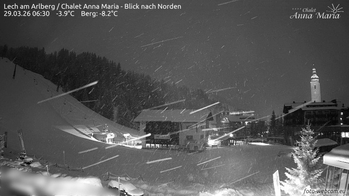 Archived image Webcam Lech (Chalet Anna Maria)