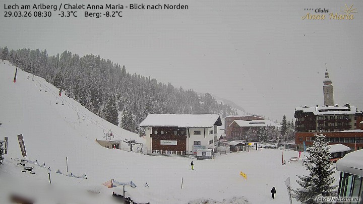 Archived image Webcam Lech (Chalet Anna Maria)