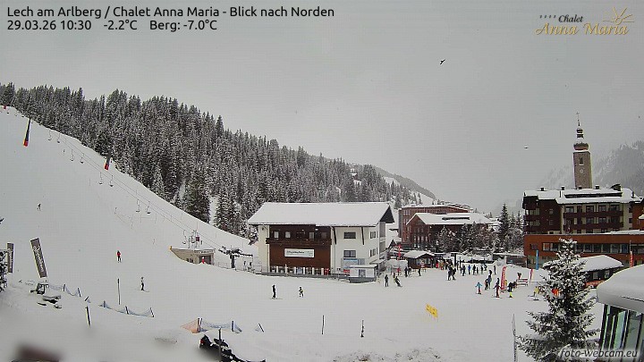 Archived image Webcam Lech (Chalet Anna Maria)
