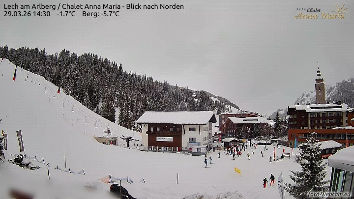Archived image Webcam Lech (Chalet Anna Maria)