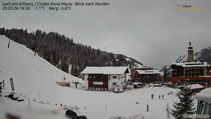 Archived image Webcam Lech (Chalet Anna Maria)