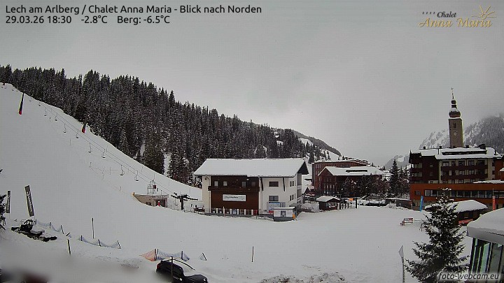 Archived image Webcam Lech (Chalet Anna Maria)