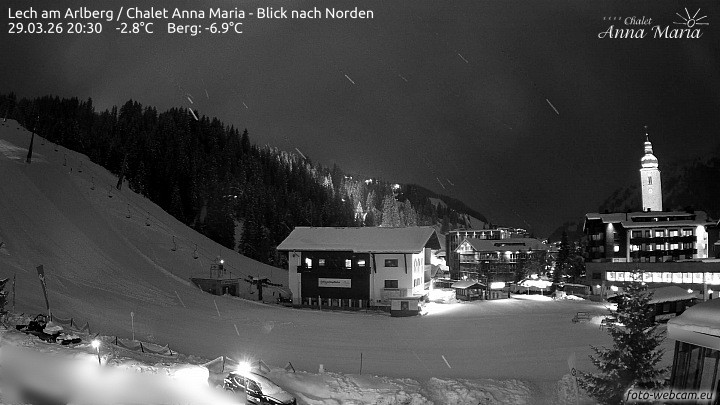 Archived image Webcam Lech (Chalet Anna Maria)