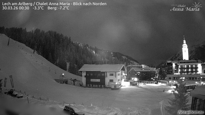 Archived image Webcam Lech (Chalet Anna Maria)
