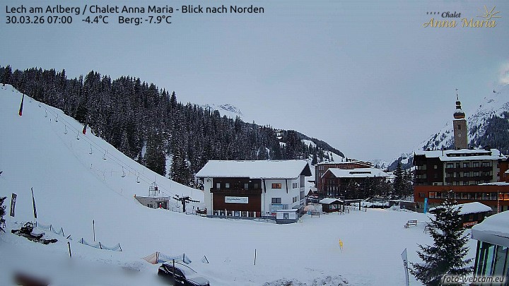Archiv Foto Webcam Schlegelkopfareal, Lech