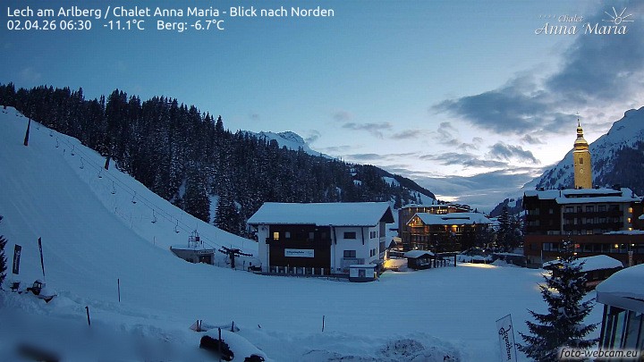 Archiv Foto Webcam Schlegelkopfareal, Lech