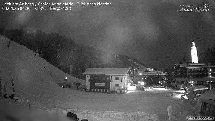 Archived image Webcam Lech (Chalet Anna Maria)