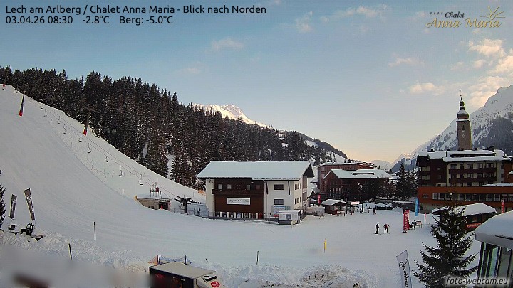 Archived image Webcam Lech (Chalet Anna Maria)