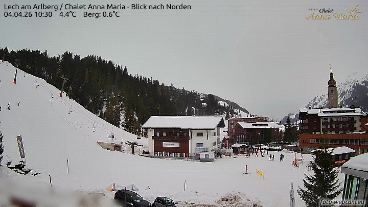 Archived image Webcam Lech (Chalet Anna Maria)