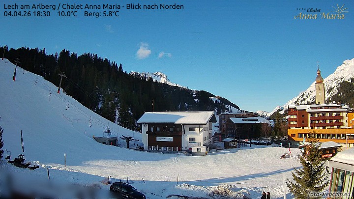 Archived image Webcam Lech (Chalet Anna Maria)