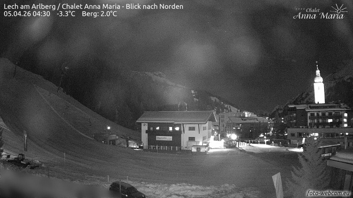 Archived image Webcam Lech (Chalet Anna Maria)
