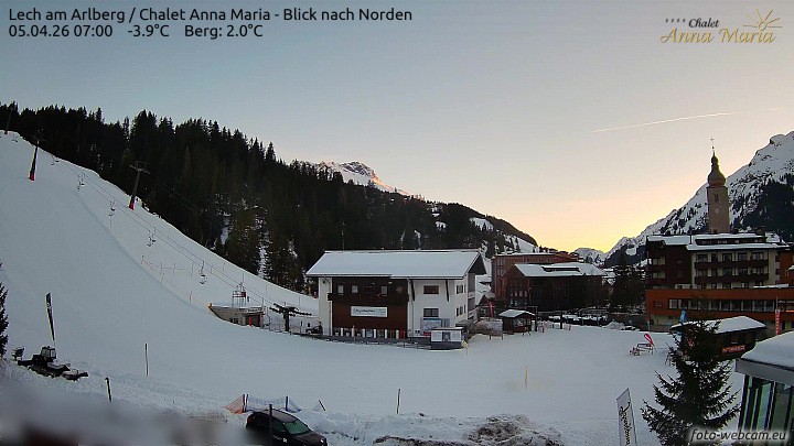 Archived image Webcam Lech (Chalet Anna Maria)