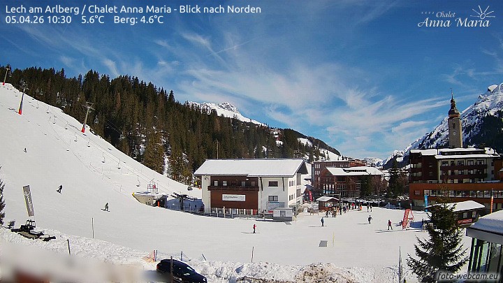 Archived image Webcam Lech (Chalet Anna Maria)