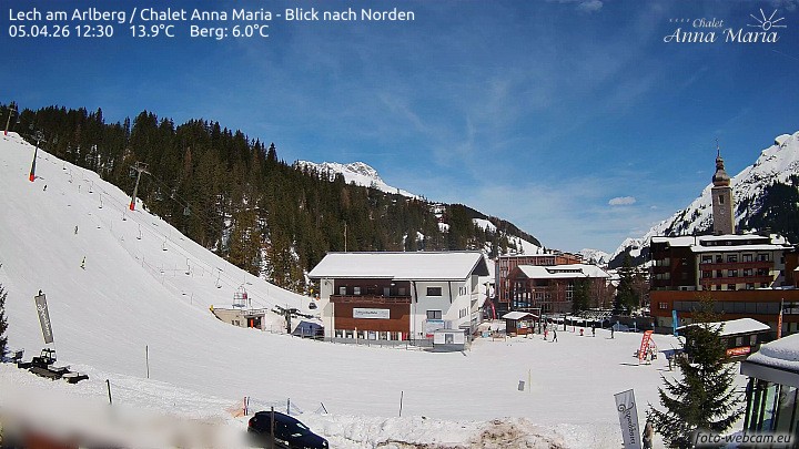 Archived image Webcam Lech (Chalet Anna Maria)