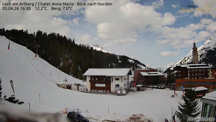 Archived image Webcam Lech (Chalet Anna Maria)