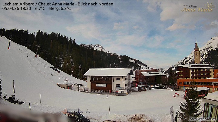 Archived image Webcam Lech (Chalet Anna Maria)