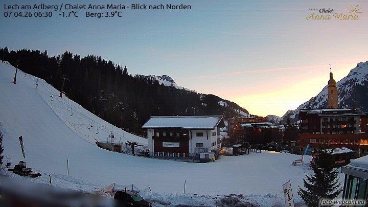 Archiv Foto Webcam Schlegelkopfareal, Lech