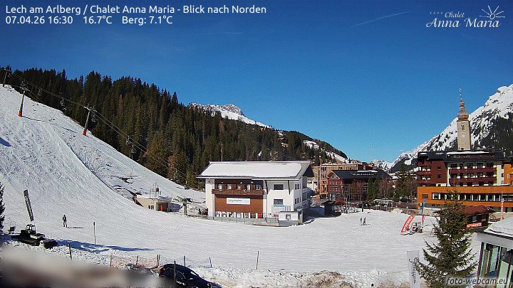 Archived image Webcam Lech (Chalet Anna Maria)