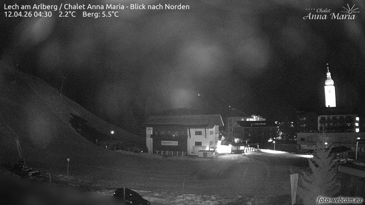 Archived image Webcam Lech (Chalet Anna Maria)