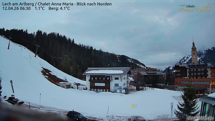 Archived image Webcam Lech (Chalet Anna Maria)