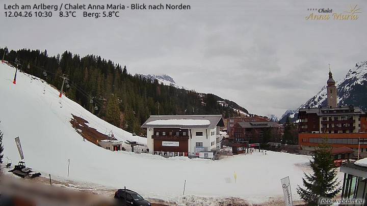 Archived image Webcam Lech (Chalet Anna Maria)