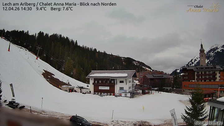 Archived image Webcam Lech (Chalet Anna Maria)