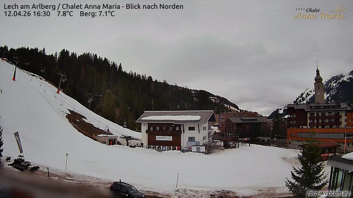 Archived image Webcam Lech (Chalet Anna Maria)